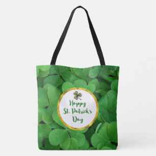 Tote Bag Bonne Saint Patrick avec des Clovers verts