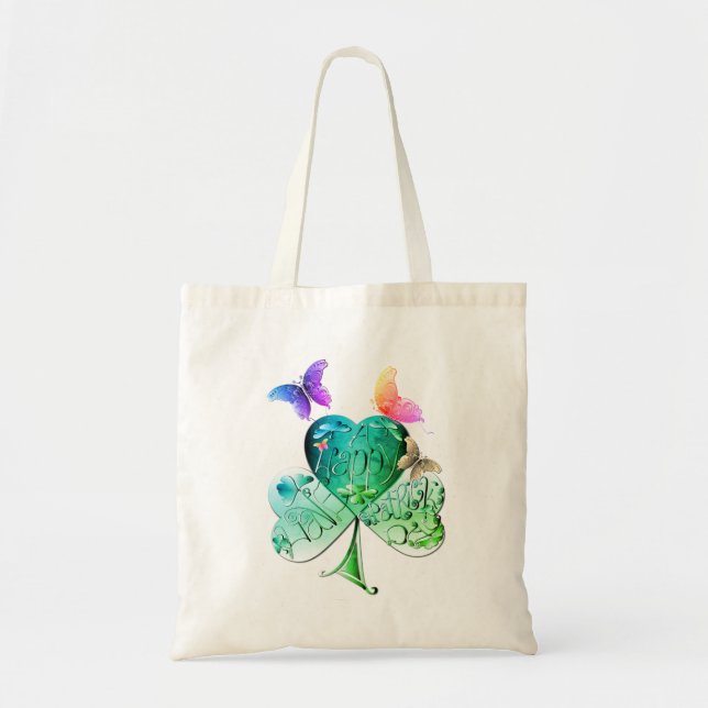 Tote Bag "Bonne Saint Patrick" Shamrock (Devant)