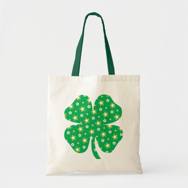 Tote Bag Bonne Saint Patrick's Day | MOTIF SHAMROCK (Devant)