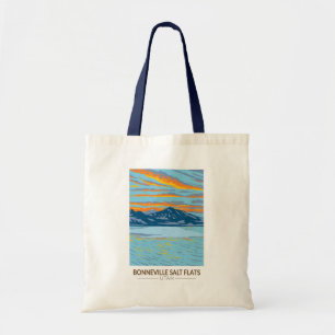 Tote Bag Bonneville Salt Flats Utah Travel Art Vintage