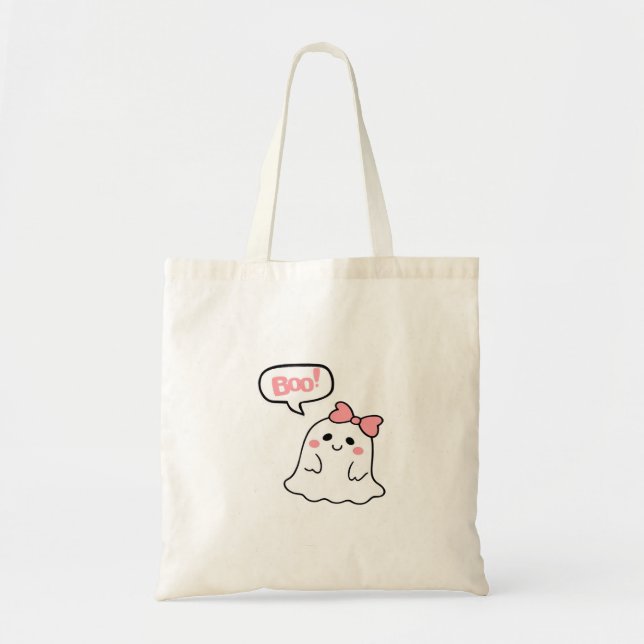 Tote Bag Boo ! Cute Boo Minimal Clean (Devant)