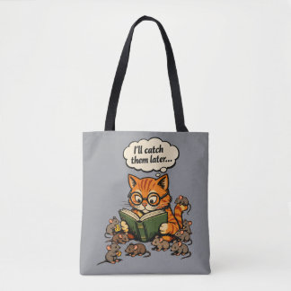 Tote Bag book cat