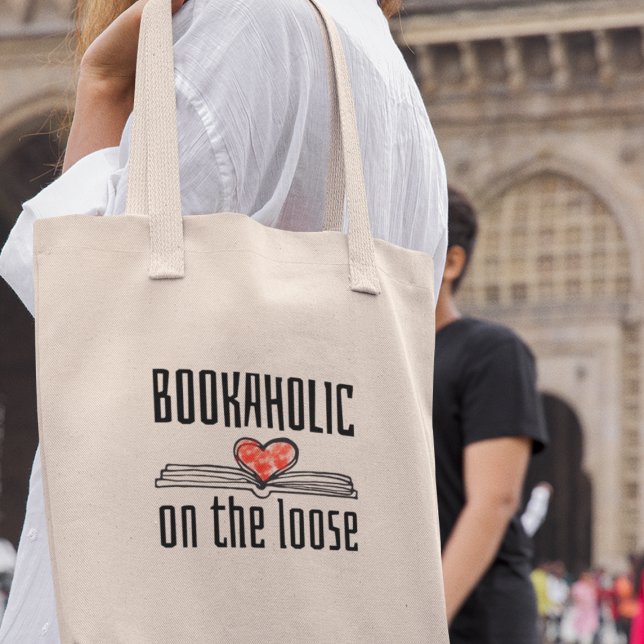 Tote Bag Bookaholic sur Loose Funny Bookworm Reader (Shop now and share your passion for all things book-related!)
