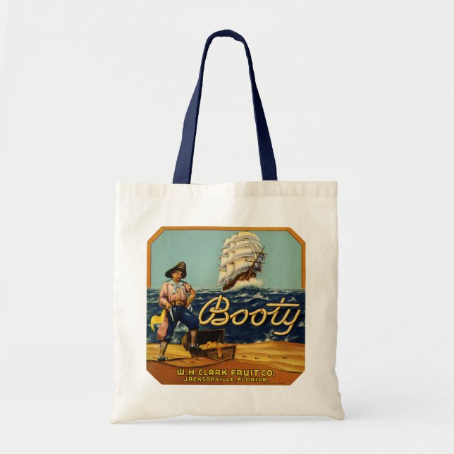 Tote Bag Booty | Étiquette Citrus vintage (Devant)