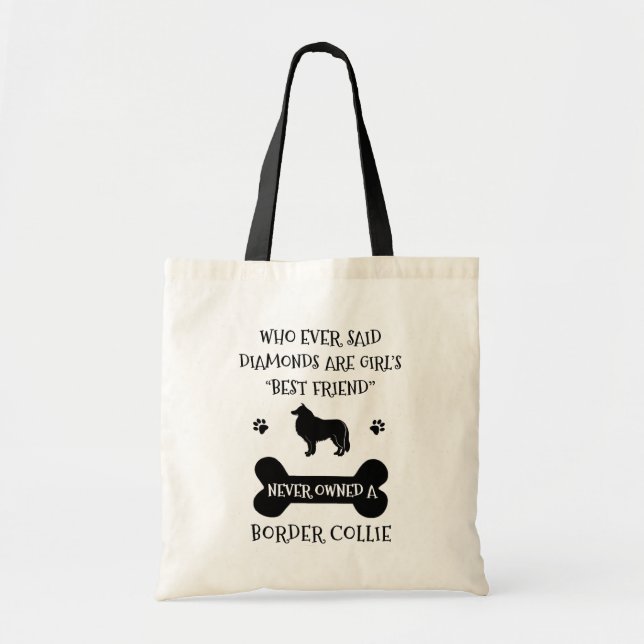 Tote Bag Bordure Collie chien animal meilleur ami (Devant)