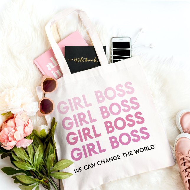Tote Bag Boss de fille rose moderne Meilleur cadeau de fill (Créateur téléchargé)