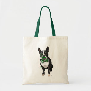 Tote Bag Boston Terrier Avec Moustache Verte Et Pot