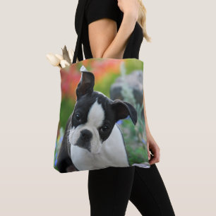 Tote Bag Boston Terrier Chien mignon Portrait de chiot - Sh