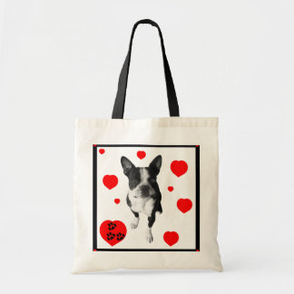 Tote Bag Boston Terrier et coeurs Fourre-tout