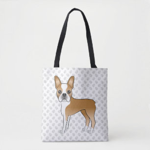 Tote Bag Boston Terrier Fauve Mignon Chien de Dessin Animé