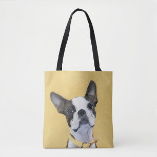 Tote Bag Boston Terrier Peinture - Cute Original Chien Art