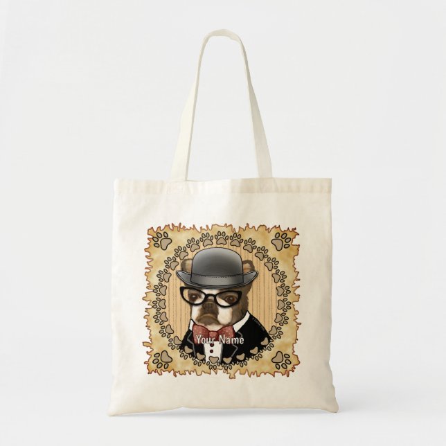 Tote Bag Boston Terrier porte des lunettes (Devant)