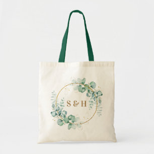 Tote Bag Botanique Gold Green Personnaliser Monogramme
