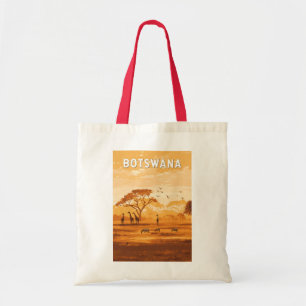 Tote Bag Botswana Illustration Travel Art Vintage