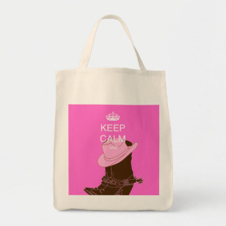 Tote Bag Bottes COWGIRL casquette rose garder calme