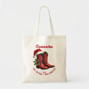 Tote Bag Bottes de cow-boy de danse en ligne rustique