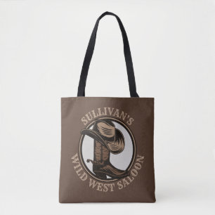 Tote Bag Bottes de cowboy Occidentales Wild West personnali