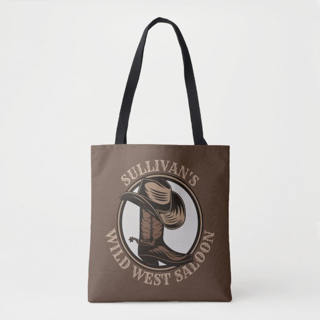 Tote Bag Bottes de cowboy Occidentales Wild West personnali (Devant)