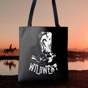 Tote Bag Bottes de cowboy Ouest sauvage