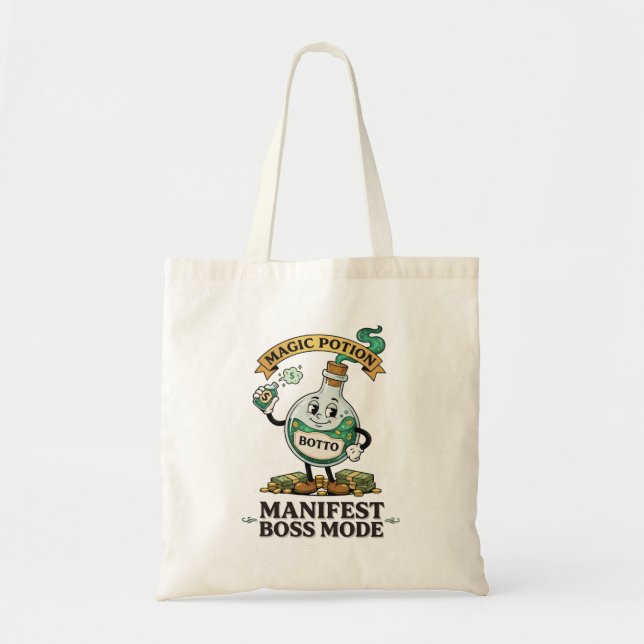Tote Bag Botto Manifest Boss Mode Retro 1930s Cartoon Potio (Devant)