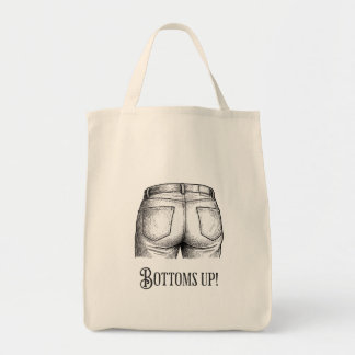 Tote Bag Bottoms Up! Funny White Elephant Gift Christmas