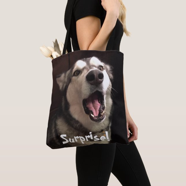 Tote Bag Bouche Open Alaskan Malamute photo de la fermeture (De près)