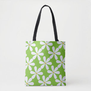 Tote Bag Bouches blanches sur arrière - plan vert pomme