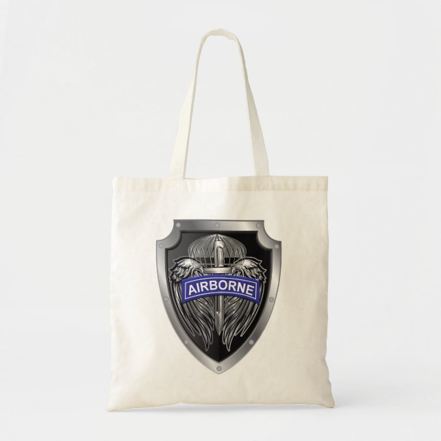 Tote Bag Bouclier aéroporté à ailes spécialement conçu (Devant)