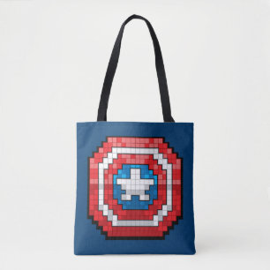 Tote Bag Bouclier Captain America pixelisé 16 bits