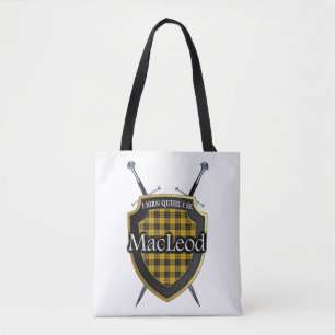 Tote Bag Bouclier du clan MacLeod et tartan à carreaux aux 