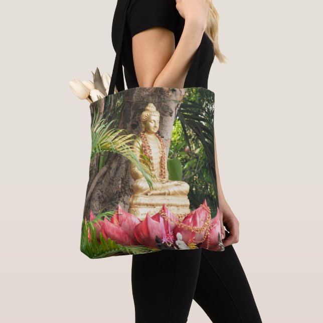 Tote Bag bouddhisme, bouddha, statue, religion, or, asie, (De près)