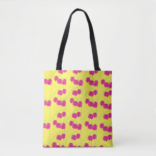 Tote Bag Boues de neige rose jaune floral