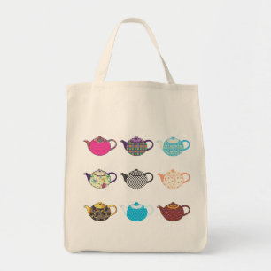 Tote Bag Bouilloires de thé multicolores