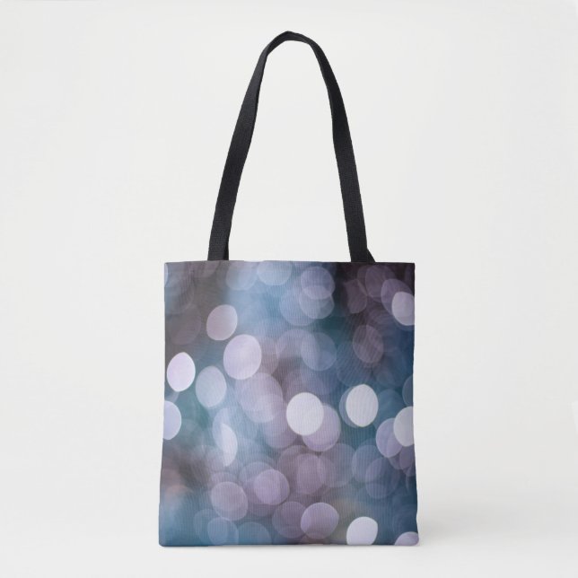 Tote Bag Boukeh gris bleu, arrière - plan abstrait. (Devant)