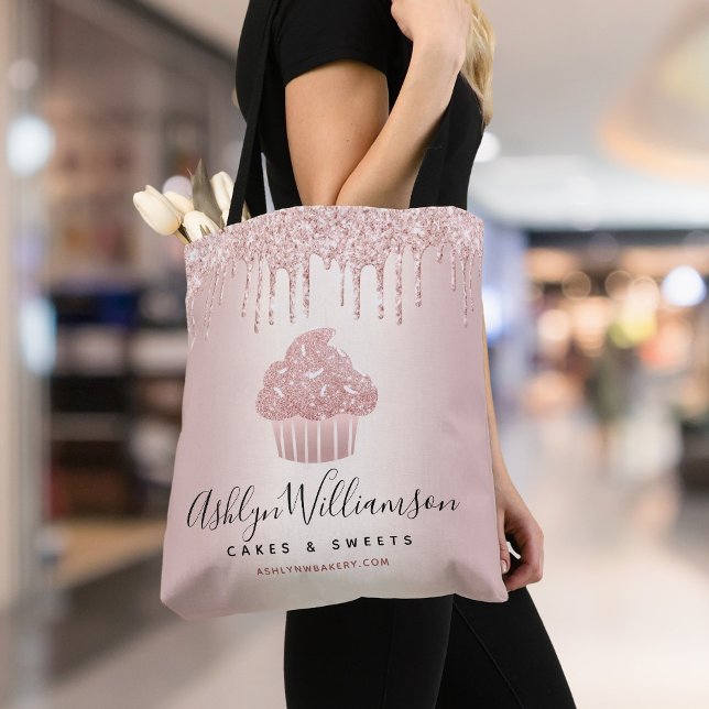 Tote Bag Boulangerie Cupcake Pâtisserie Chef Rose Gold Part (Créateur téléchargé)
