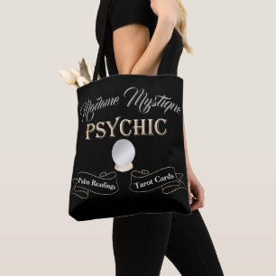 Tote Bag Boule de cristal psychique or et noir