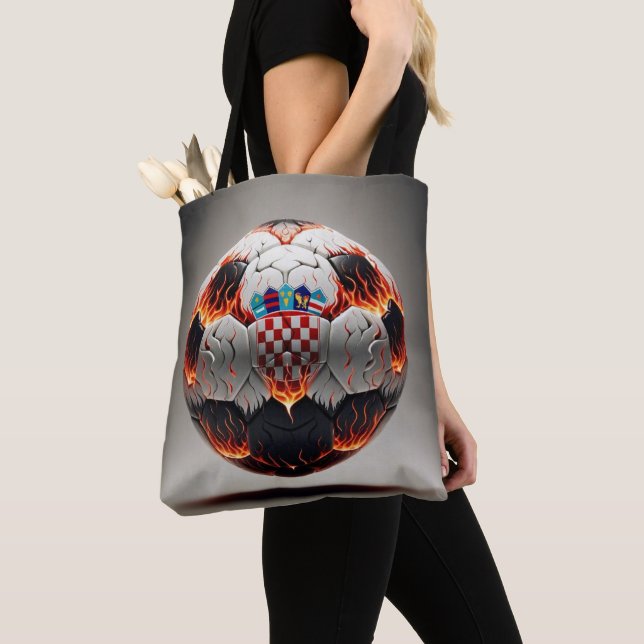 Tote Bag Boule de football croate fière (De près)