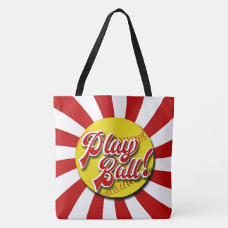 Tote Bag Boule de jeu ! Le base-ball rouge et blanc