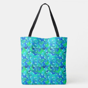 Tote Bag Boule de papillons, Turquoise, Aqua et Sky Blue