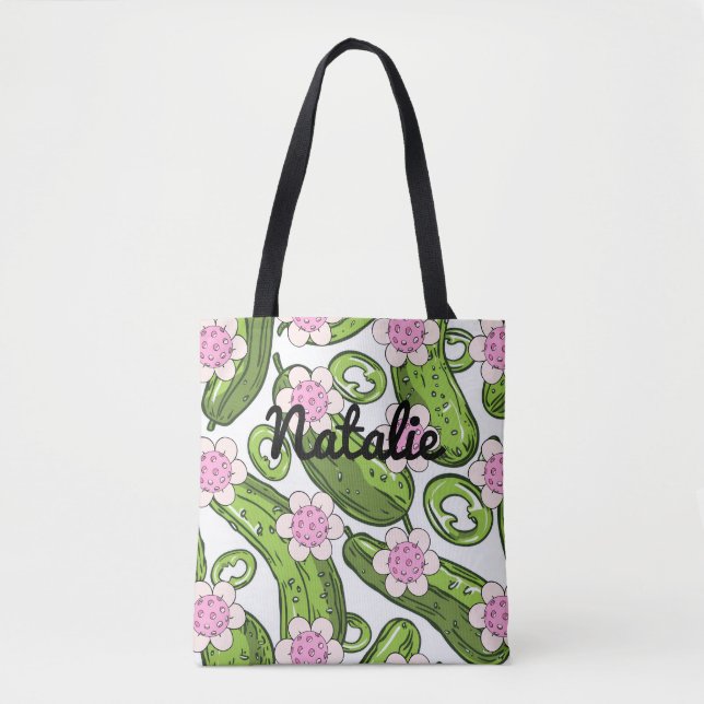 Tote Bag Boule de pickles et cornichons personnalisés (Devant)