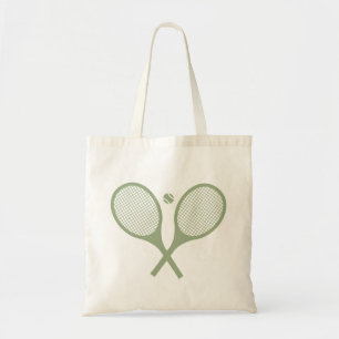 Tote Bag Boule de tennis minimaliste Vert Sage
