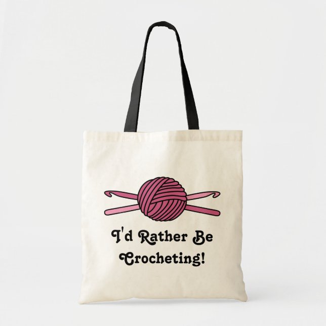 Tote Bag Boule rose des crochets de fil et de crochet (Devant)