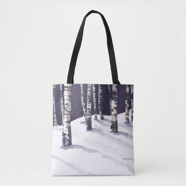 Tote Bag Bouleaux blancs en hiver (Devant)