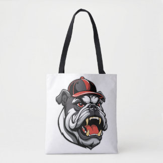 TOTE BAG BOULEDOGUE AVEC CASQUETTE DE BASEBALL