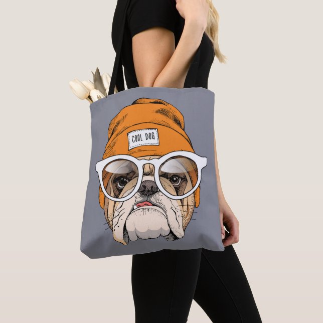 Tote Bag Bouledogue frais de hippie (De près)