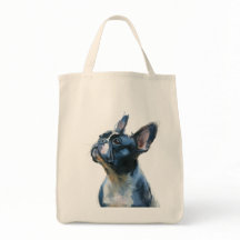 Bouledogue français aquarelle assis