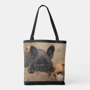 Tote Bag Bouledogue français au bord de la mer French Bulld