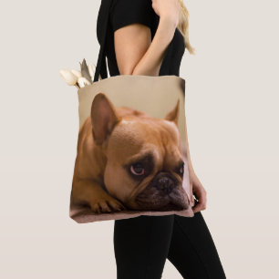 Tote Bag Bouledogue français avec le visage innocent