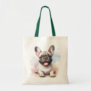 Tote Bag Bouledogue français en aquarelle
