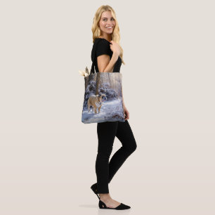 Tote Bag Bouledogue Noël Laissé Tomber La Neige Brossé